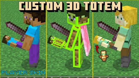 minecraft skin to totem|Custom 3D Totem With Player Skin (RP) 